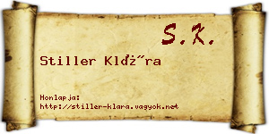 Stiller Klára névjegykártya