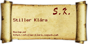 Stiller Klára névjegykártya