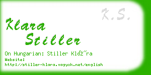 klara stiller business card